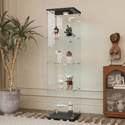 Vitrine en verre trempé avec lumières DEL changeantes et télécommande