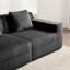 Canapé d'angle modulable 3 places en forme de U, modèle infonuagique sans ossature, avec assise profonde, en velours côtelé noir, sans assemblage, coussins décoratifs moelleux, position allongée relaxante.