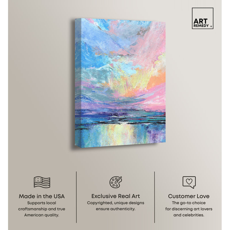Nature's Colors Abstract Canvas Wall Art in Pastel Hues, 24" x 16"