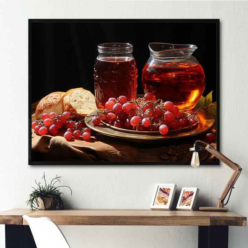 «Judaism Rosh Hashanah Apple Radiance» sur toile, Cadre flottant noir, H 34 po x l 44 po x P 1,5 po