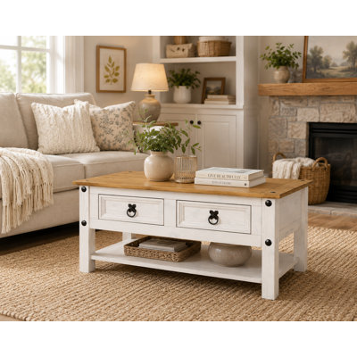 Solid Wood Coffee Table with Storage