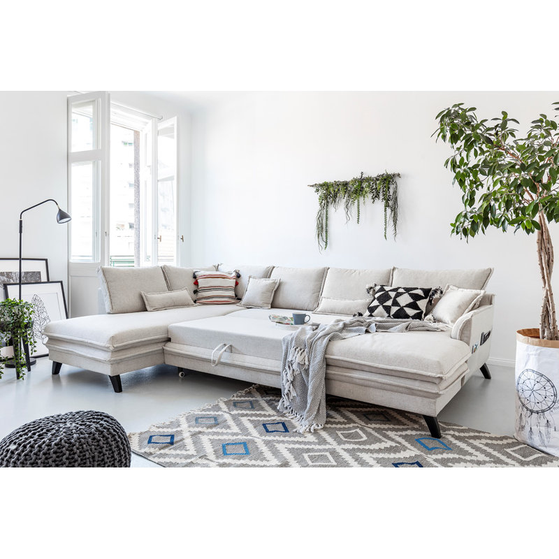 Charming Charlie Corner Sofa Bed, Beige, Left Hand Facing