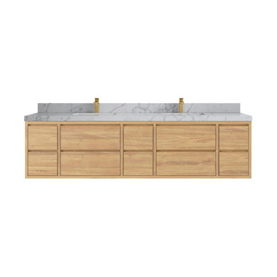 Cadge 84'' Double Bathroom Vanity with Quartz Top