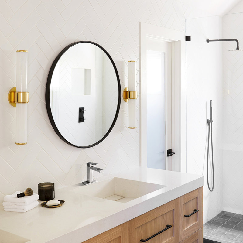 Bathroom Faucet Single Hole Stainless Steel - Deck-Mounted With & Drain Assembly, Brushed Nickel, 1.2 Flow Rate, Lever Handle, Ceramic Disc Valve For Vanity Tap And Sinks