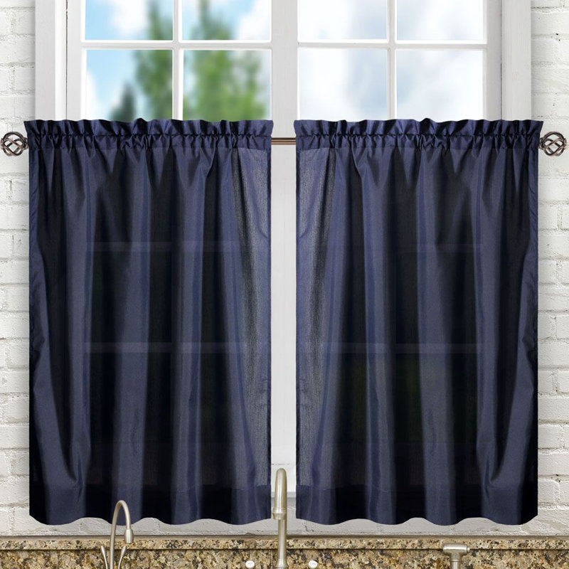 Ellis Tailored Cafe Curtain, 56" W x 30" L, Gray