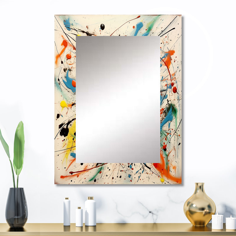 «All That Jazz Colorful Joy II», grand miroir mural abstrait, art mural en métal imprimé, 32 po x 24 po