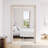 80"H Aluminum Frame 1 Lite Tempered Mirrored Sliding Closet Doors with Installation Hardware Kit-89056436