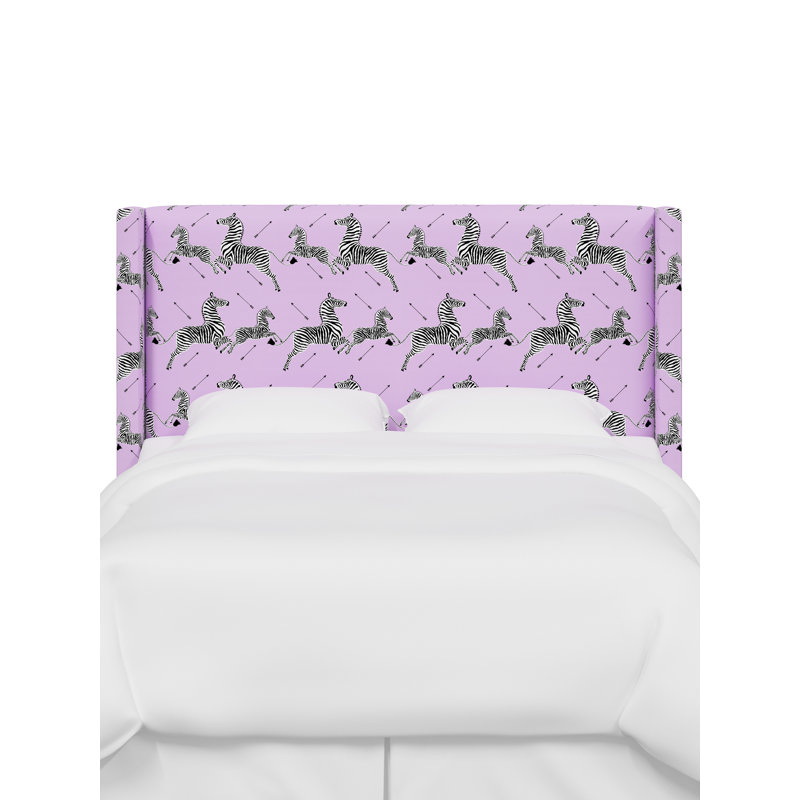 Hudson Upholstered Headboard, California King, Scm Zebras Lilac Linen