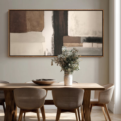 Extra Large Earth Tone Geometric Block Abstract Minimal Modern Composition Print Wall Art