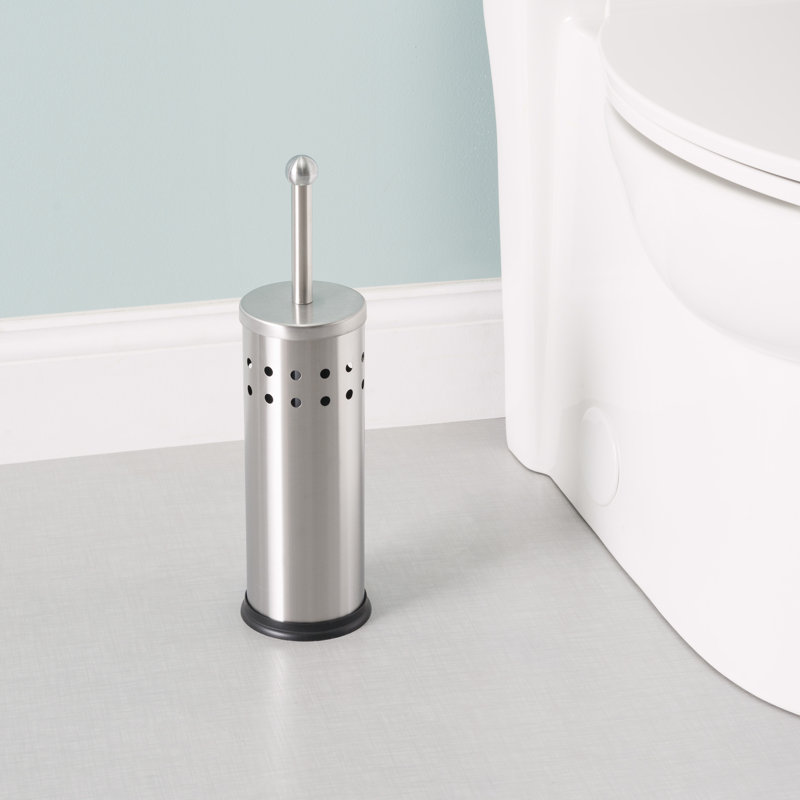 Porte-brosse de toilette en métal 14,75 po , Argent
