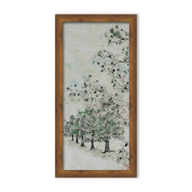 Nature Inspired "Budding Spring" Canvas Wall Art By , 16" H x 8" W x 1.125" D, Black, Framed Print