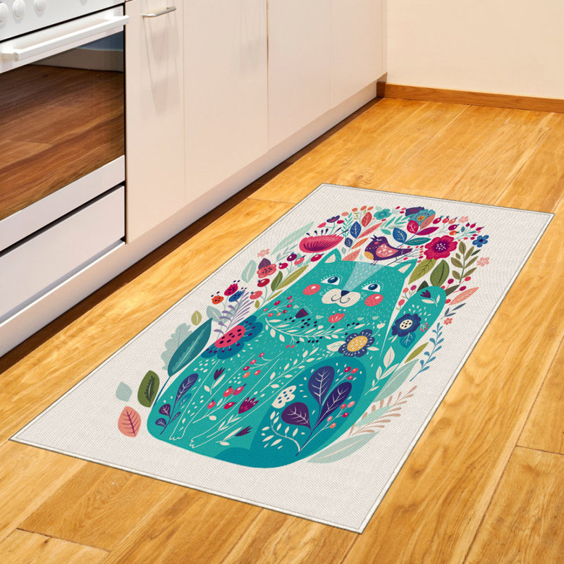 Tapis décoratif en fibre de polyester à haute densité Cat, Rectangle 2 pi 7 po x 5 pi