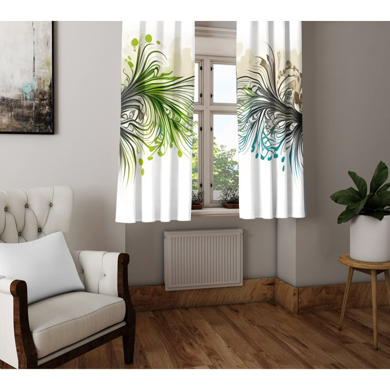 Paire de rideaux semi-transparents en polyester Braydi, L 20 po x L 52 po