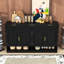 Buffet Farmhouse avec tablette réglable, 3 tiroirs, 4 portes et compartiments ouverts-1359142405
