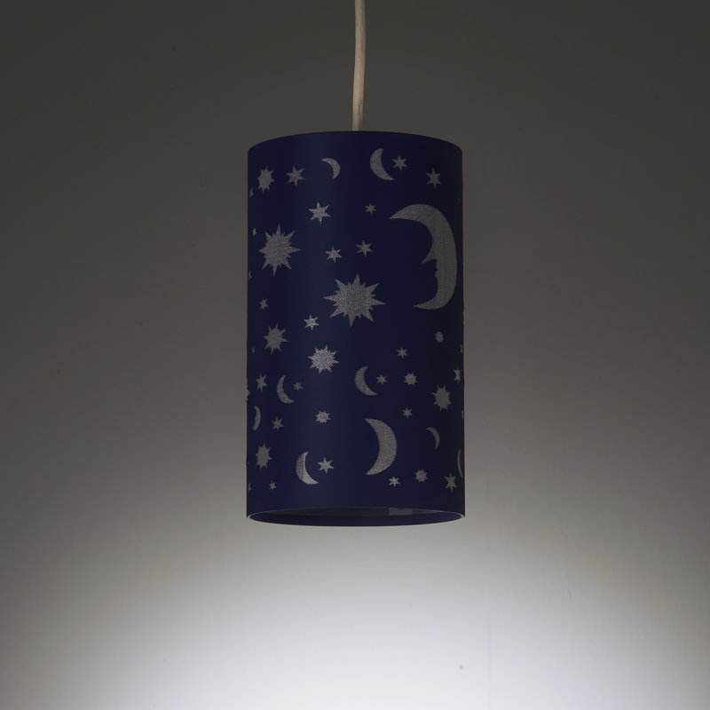 22cm H Metal Drum Pendant Shade ( Uno ) in Navy