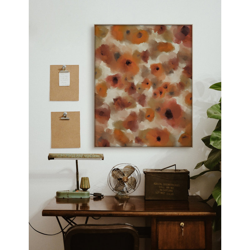 Floral Wash 1 Print by THE Studio, 37" H x 30" W, Maple Framed 