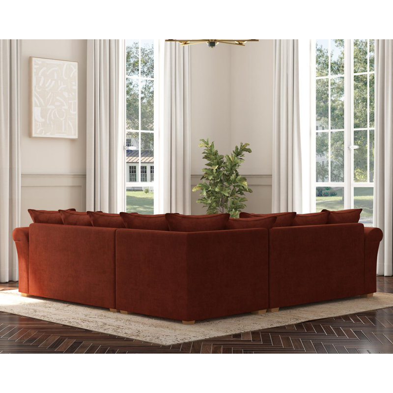 Castleacre Corner with two seats both sides, Scatter Back, Marmalade Polyester
