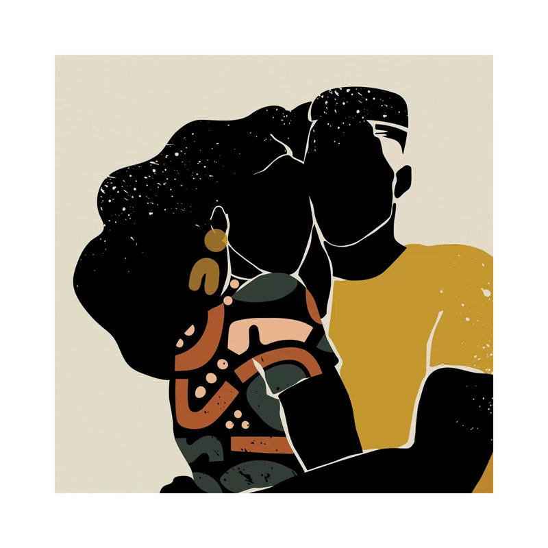 «Black Love», reproduction d'impression, H 18 po x l 18 po x 1,5 po, Toile tendue, Aucun mat
