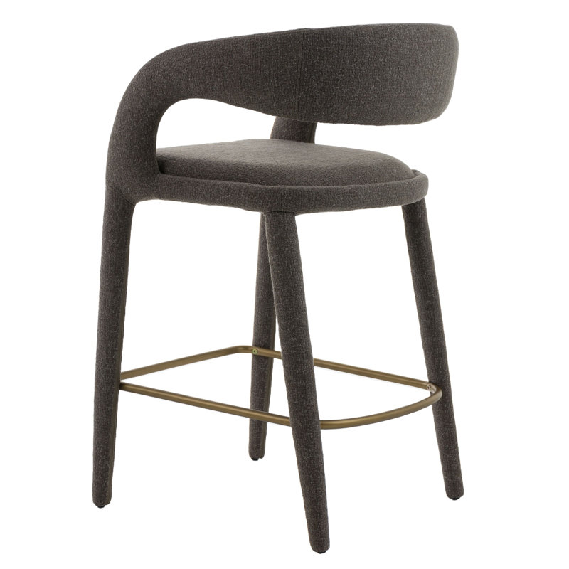 Arshaluys Upholstered Counter Stool, Dark Gray