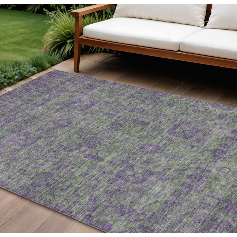 Tapis oriental lavable d'intérieur 10 pi x 14 pi mauve
