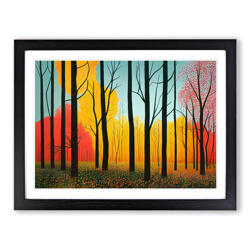 Spring Forest Abstract Vol.2 - Framed Print, 34cm H x 46cm W x 2cm D, Black Framed