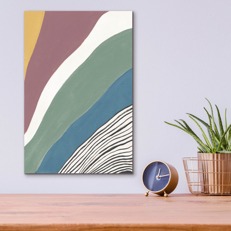 «Colorful Retro Abstract 4» par Danhui Nai, art mural en verre acrylique, H 16 po x l 12 po x P 0,13 po