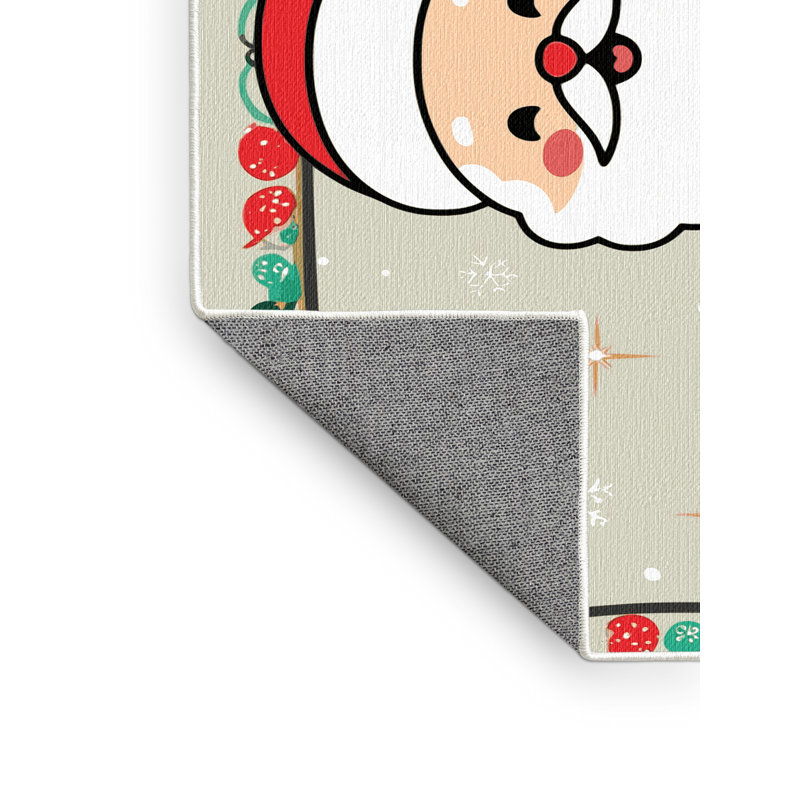 Tapis de vacances d'hiver de Noël lavable The Holiday Aisle®, Rectangulaire 2 pi x 3 pi