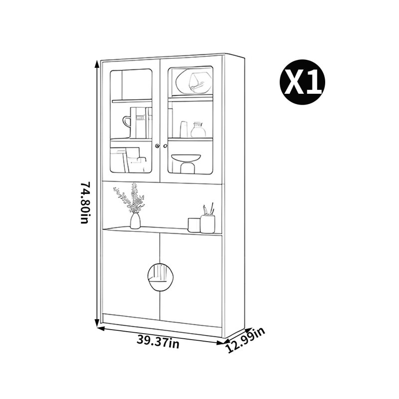 Vishruth, (6 Shelves) 74.8"H x 39.37"W x 12.99"D