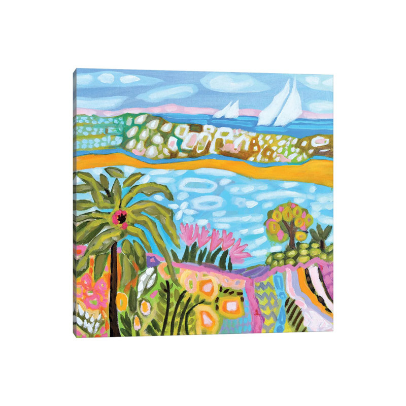 Palm Retreat by Karen Fields - Wrapped Canvas Painting, 93.98 cm H x 93.98 cm W x 1.91 cm D