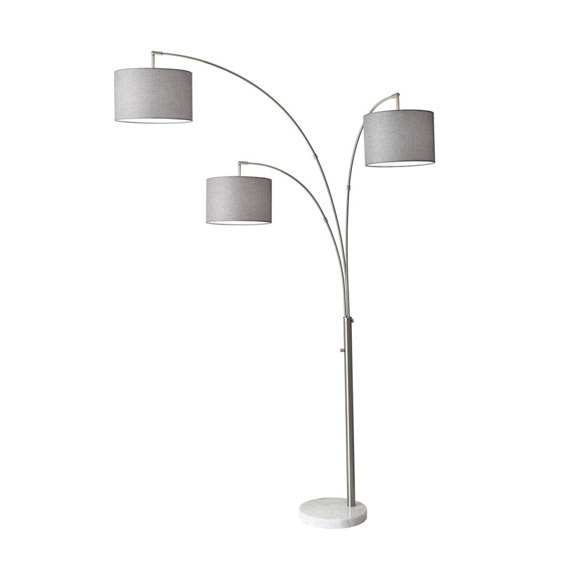 Lampe sur pied à branches 74 po Felice, Gris, Acier brossé