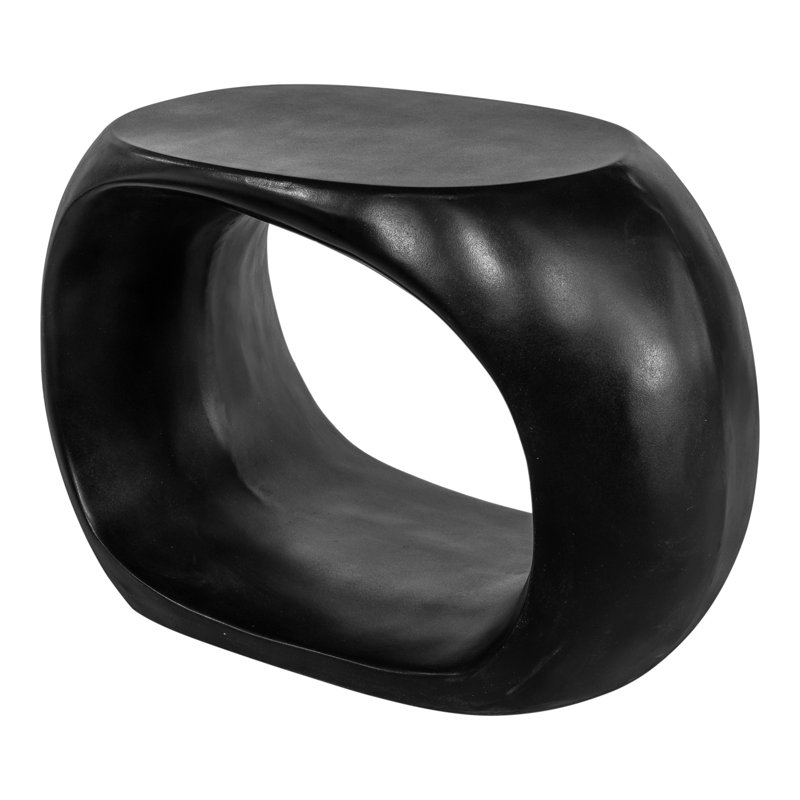 Trae 18'' Backless Outdoor Bar Stool, Black