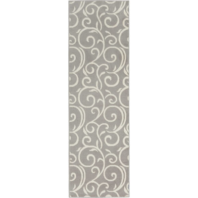 Tapis à motif floral gris Thornlie