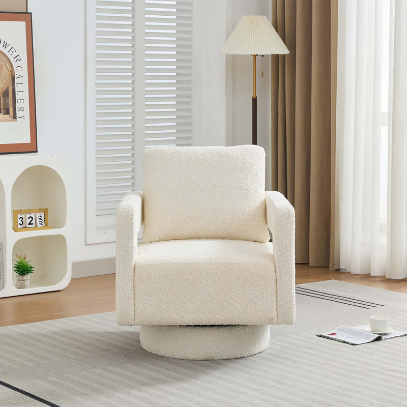 Fauteuil d'appoint pivotant l 29,13 po carré, avec dossier ouvert, rotation à 360 degrés, avec coussin de dossier amovible