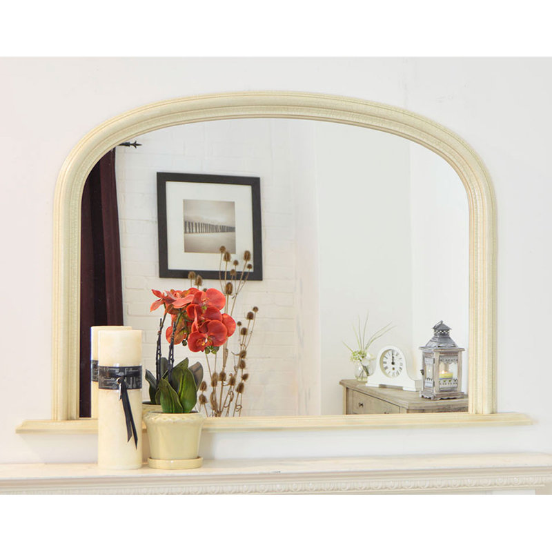 Otto Wood Flat Wall Mirror, Ivory