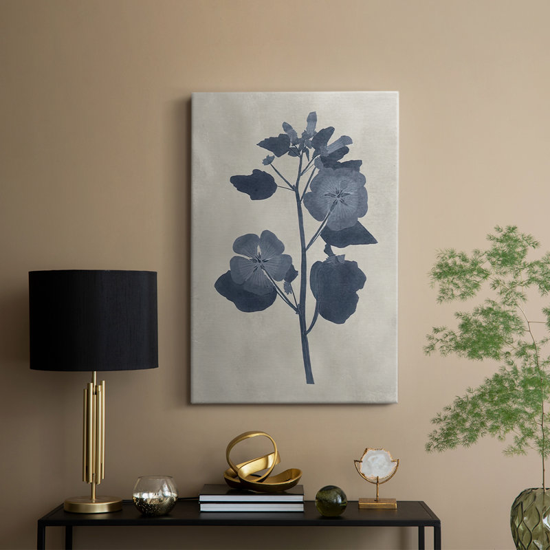 Fleurs pressées bleu marine - Cavas enveloppés de galerie, H 18 po x l 12 po
