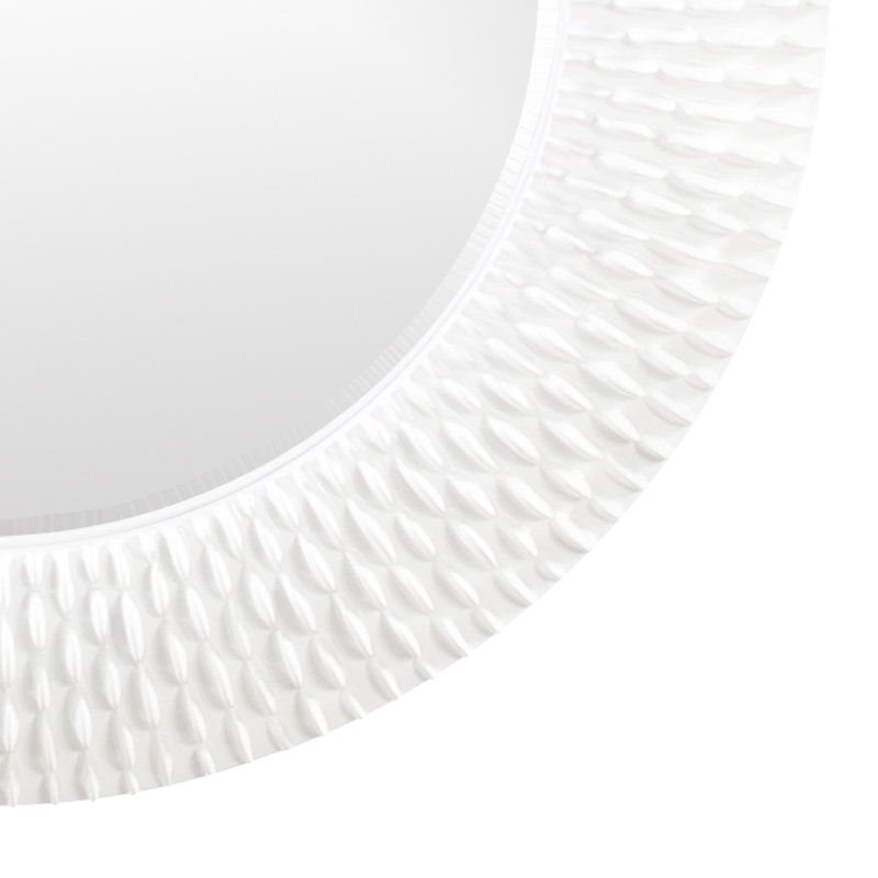 Denville Modern and Contemporary Beveled Accent Mirror, 32" H x 32" W, Navy