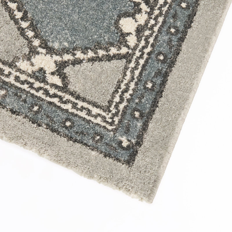 Tapis Hepworth bleu transitionnel géométrique, 7'10" x 10'