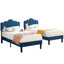 Ensemble de 2 lits simples tapissier à tête de lit ajustable-88103693
