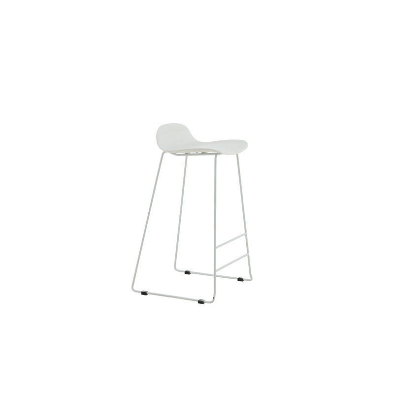 Orion Bar Stool with Steel Frame, White