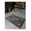 Tapis décoratif lavable rétro à motif bleu et orange traditionnel-554087824