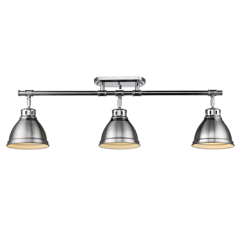 Bryannah 3-Light Semi-Flush - Track Light, Chrome, Pewter