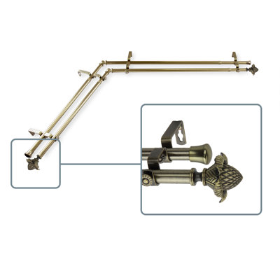 Altheimer Stainless Steel Adjustable Double Curtain Rod