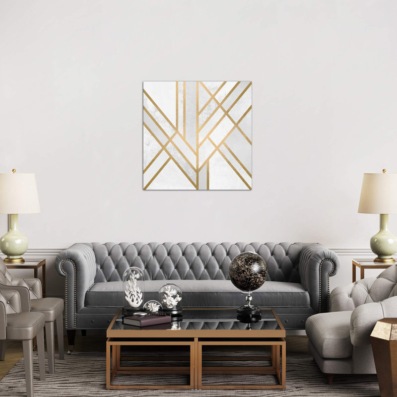 Art Deco Geometry by Elisabeth Fredriksson - Print on Canvas, 45.72 cm H x 45.72 cm W x 1.91 cm D, No Frame