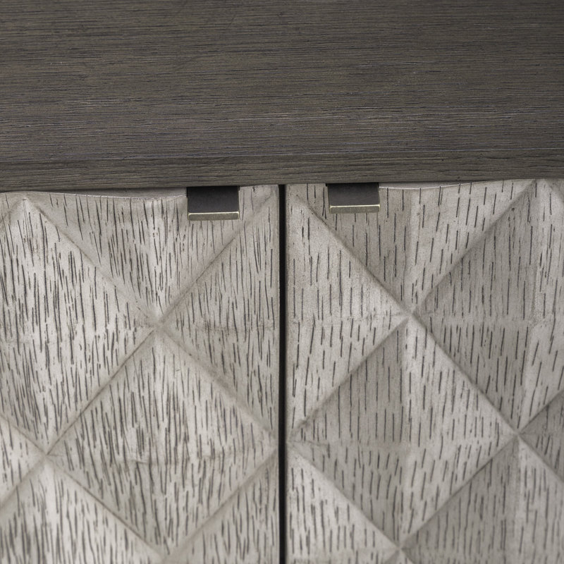 Prism 82'' Gray and Brown Media Console with Cabinets