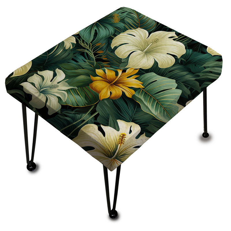 Monstera Elegance Tropical Pattern III - Tropical Rectangle Ottoman