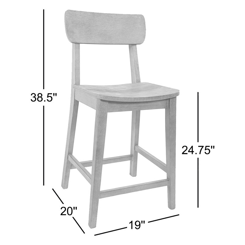 Tabouret de bar et de comptoir Almaguer, Tabouret de comptoir (siège d'une hauteur de 24,7, Gris anthracite