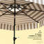 Parasol de marché extérieur, parapluie de patio, parasol de table de patio ventilé à 2 niveaux avec manivelle 8 baleines, parapluie de porche inclinable, pour l'extérieur