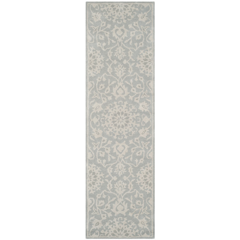 Tapis oriental en laine touffeté à la main Rudra, Tapis de couloir 2 pi 3 po x 6 pi