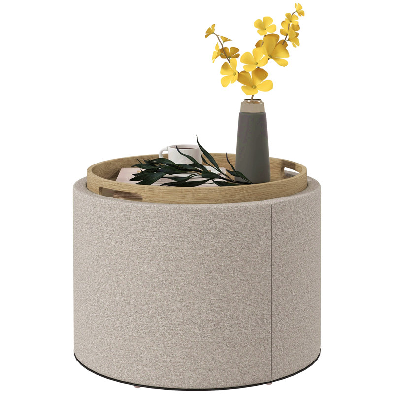 Table basse avec repose-pieds HOMcom, Gris clair
