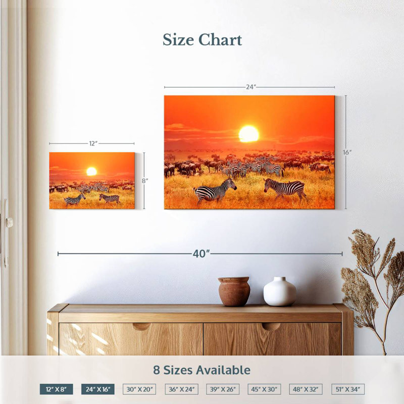 Zèbres safari Brampt Serengeti, H 16 po x l 24 po